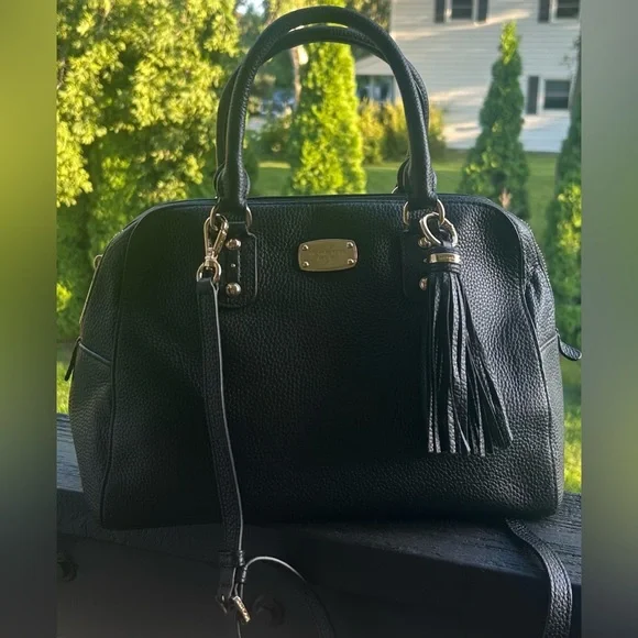 Michael Kors Black Satchel with Gold Details - Picture 3 of 10